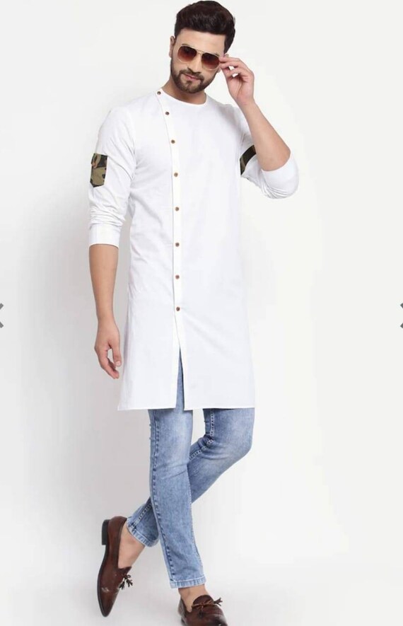 Pentacrafts Plain Script Printed Men's Kurta, Mandarin Collar, Comfort  Handloom Cotton, Colour: Whit at Rs 299/piece | Men Cotton Kurta in Bolpur  | ID: 19762094212