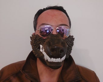 Wild Spirit Cosplay Mask: 3D Printed Wolf-Inspired Costume Accessory