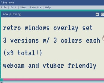 retro 90s windows browser inspired overlays - ready to use versions and customizable link included - modular/fully customizable in Canva