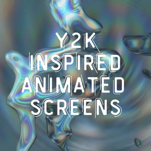 y2k 90s ANIMATED metallic liquid screens for twitch - starting soon, brb, stream ending, offline - ready to use!