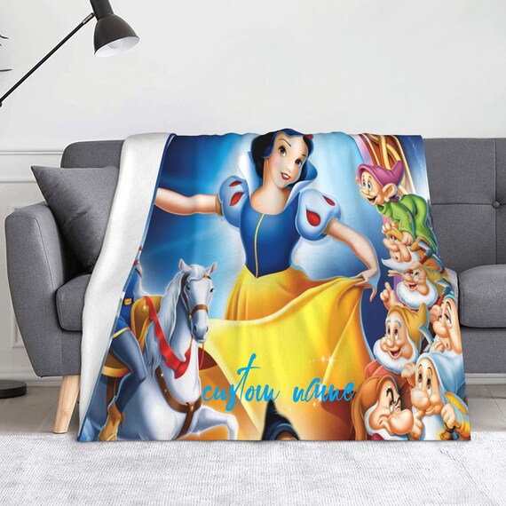 Custom Name Blanket Personalized Snow White and Seven Dwarfs