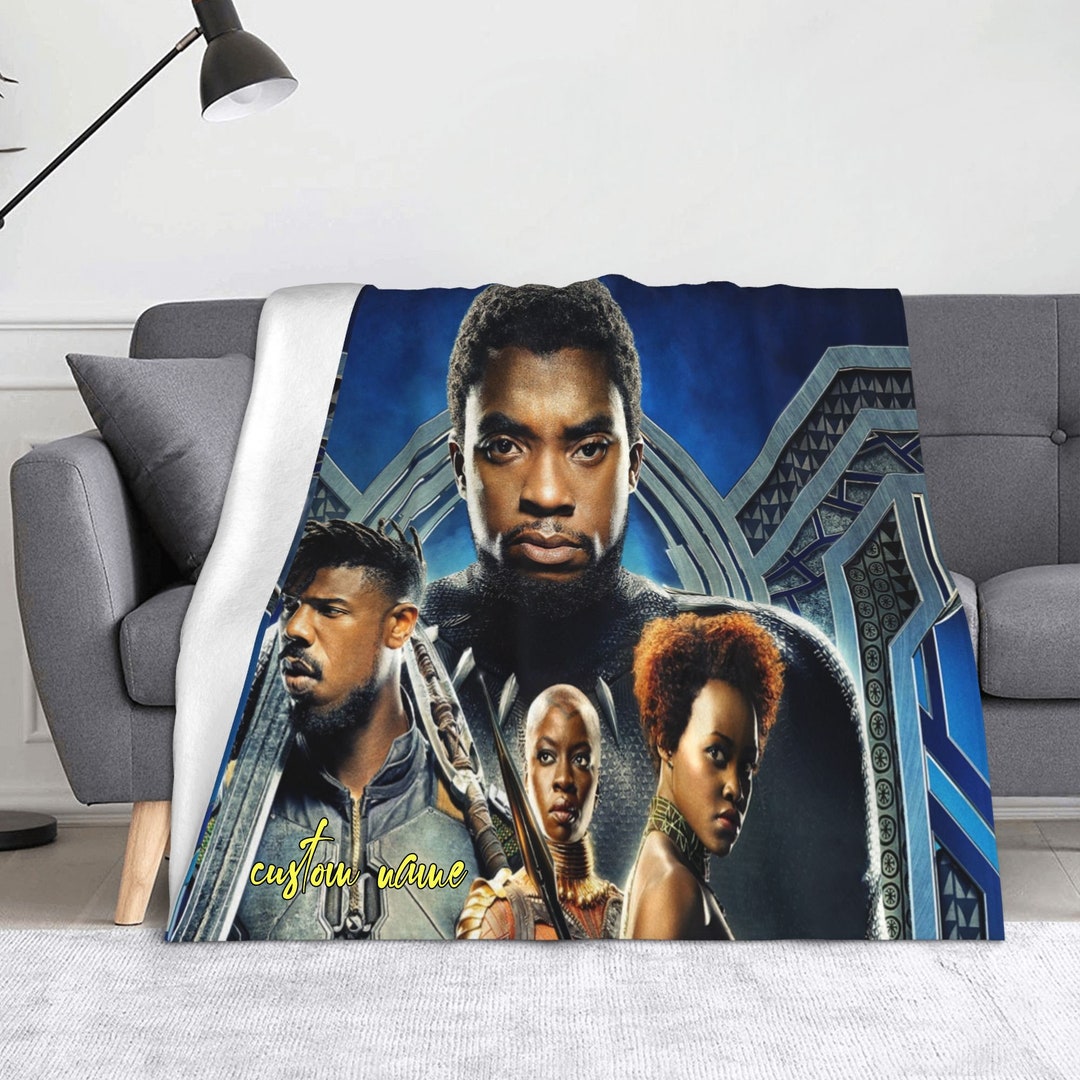 Custom Name Blanket Black Panther Blanket Baby Birthday Gift Etsy
