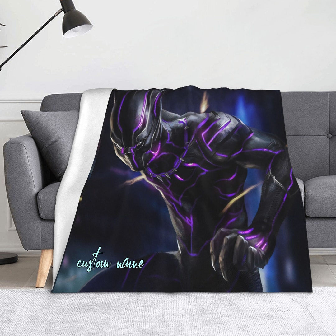 Custom Name Blanket Black Panther Blanket Baby Birthday Gift Etsy