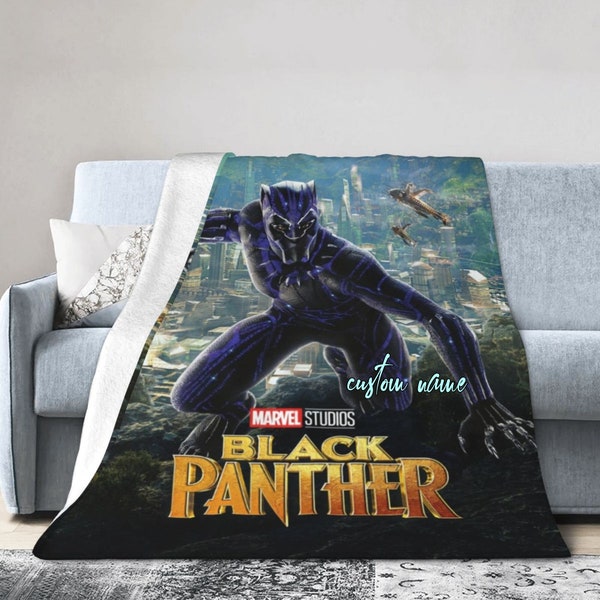 Nom personnalisé Couverture Black Panther Blanket Baby Birthday Gift Home Decor