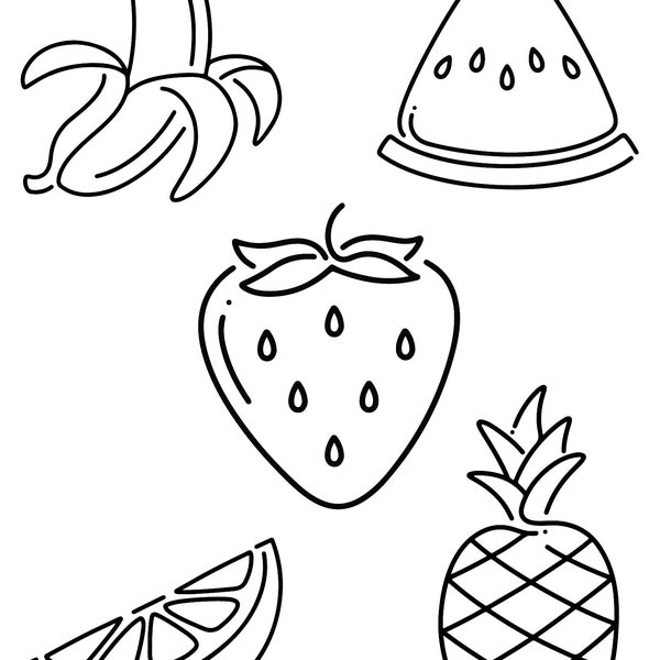 printable fruit coloring page for kids food