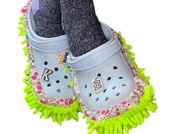 Crocs Socks |Fun Cleaning Slipper Socks| Microfiber Chenille  | 1 Pair