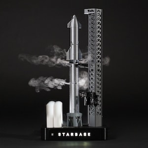 3D Printed Venting Starship Rocket - A desktop model of Spacex's Starbase that actually vents and lights up!