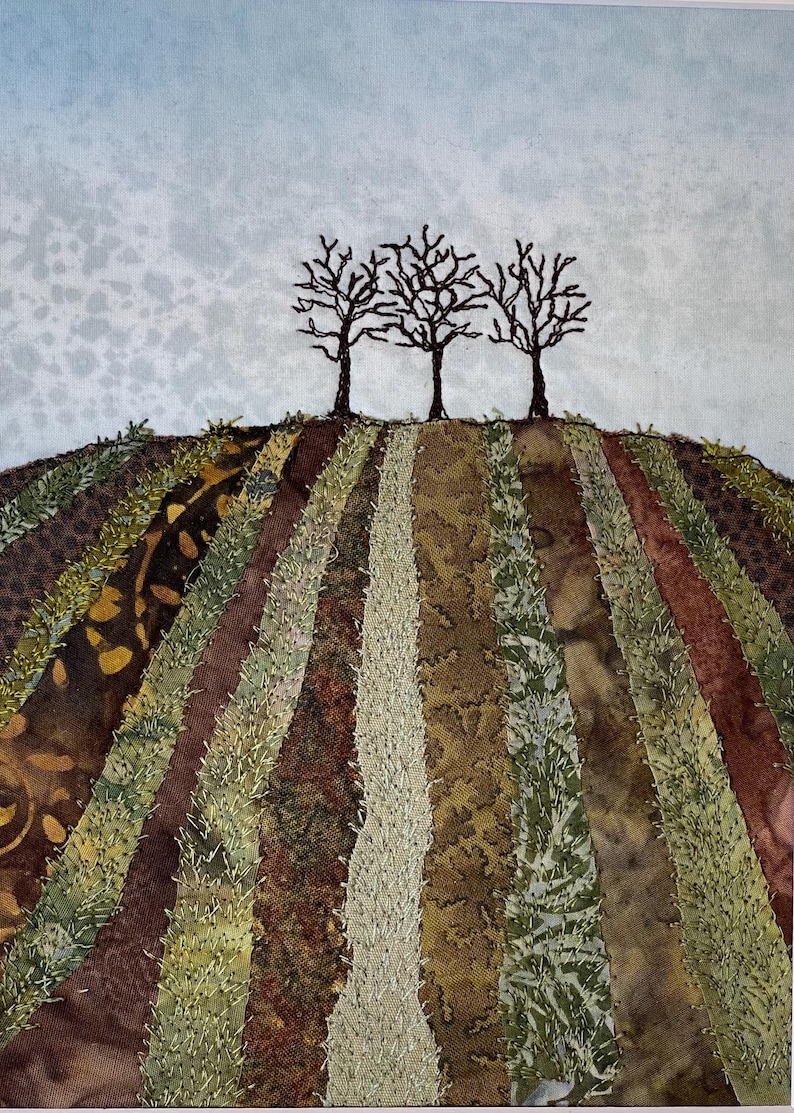 Natural Landscape Textiles Textile Landscape of Winter Fields and Trees, Countryside Art - Etsy UK