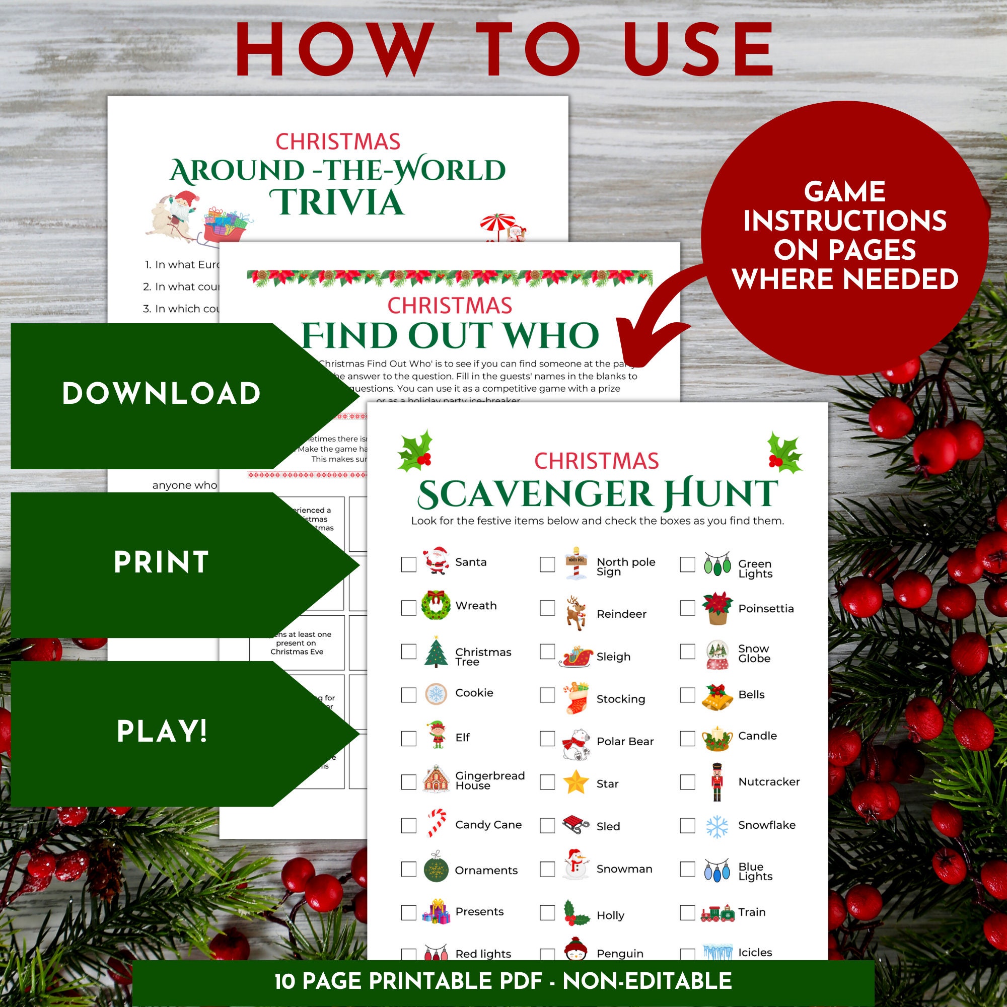 Christmas Activity Bundle of Printable Games and Puzzles for Kids - Etsy