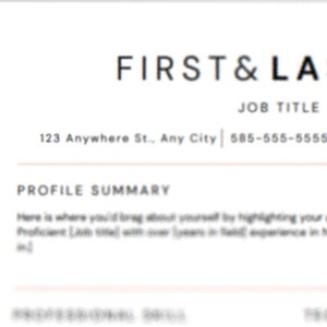 Profile Resume Editable Download, Resume for Beginners, Basic Resume for Job Seekers, Editable Resume, Downloadable Resume Attachment