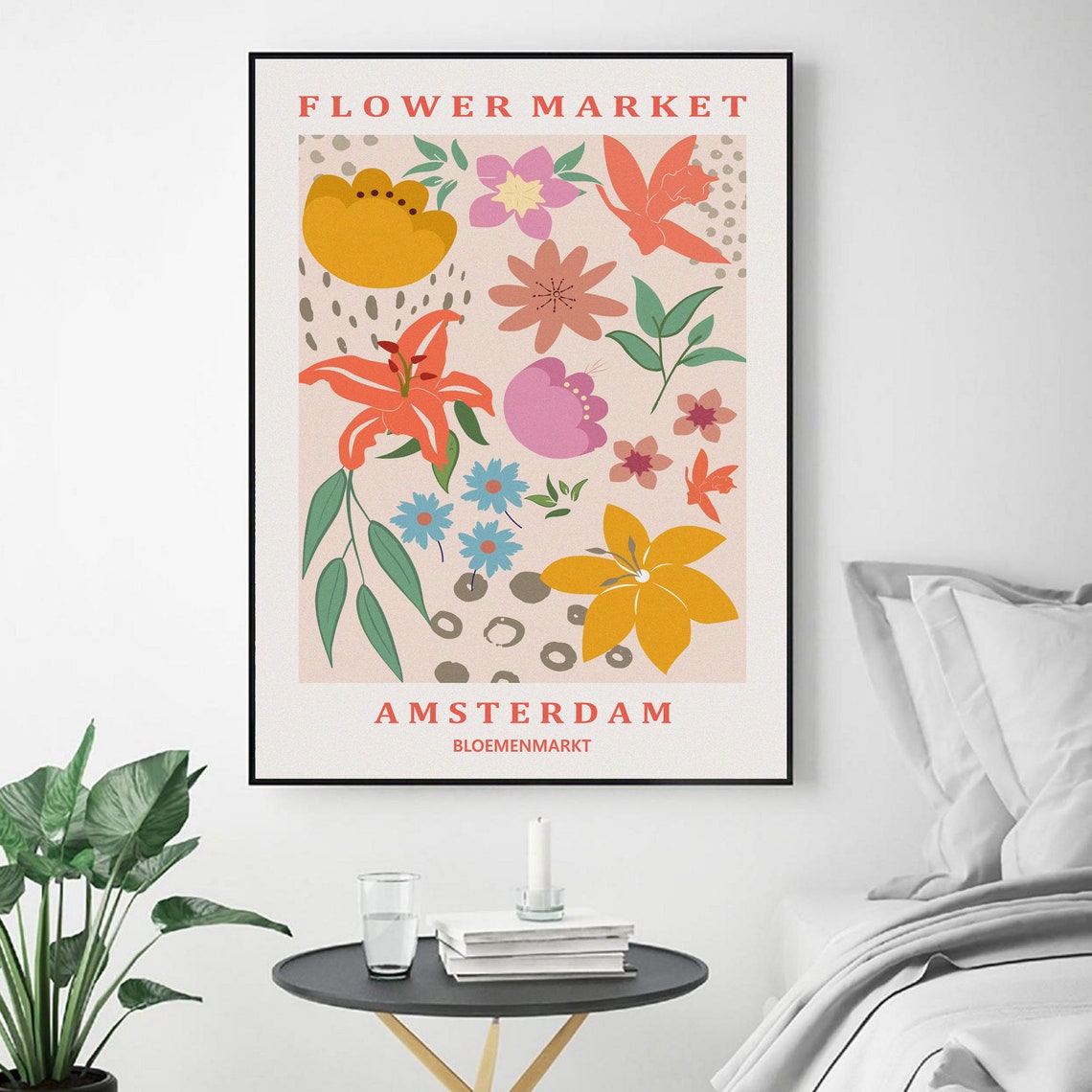 Amsterdam Flower Market Poster | Floral Wall Art (digital Print) - Etsy