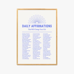 Affirmation poster Motivational Prints Digital Positive Room Print Wall Decor Printable Art Daily Affirmations Wall Print  Spiritual Poster