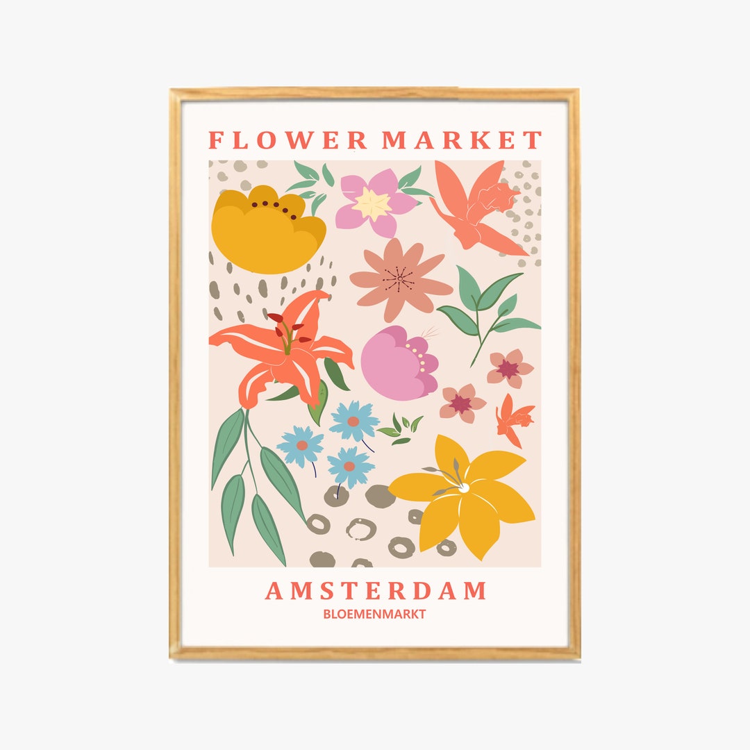 Amsterdam Flower Market Poster | Floral Wall Art (digital Print) - Etsy