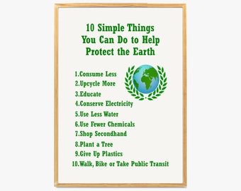 Help Protect the Earth | Nursery Decor | Our Earth Print | Planet Earth Poster | Kindergarten Class Activities | Wall Art | Instant download
