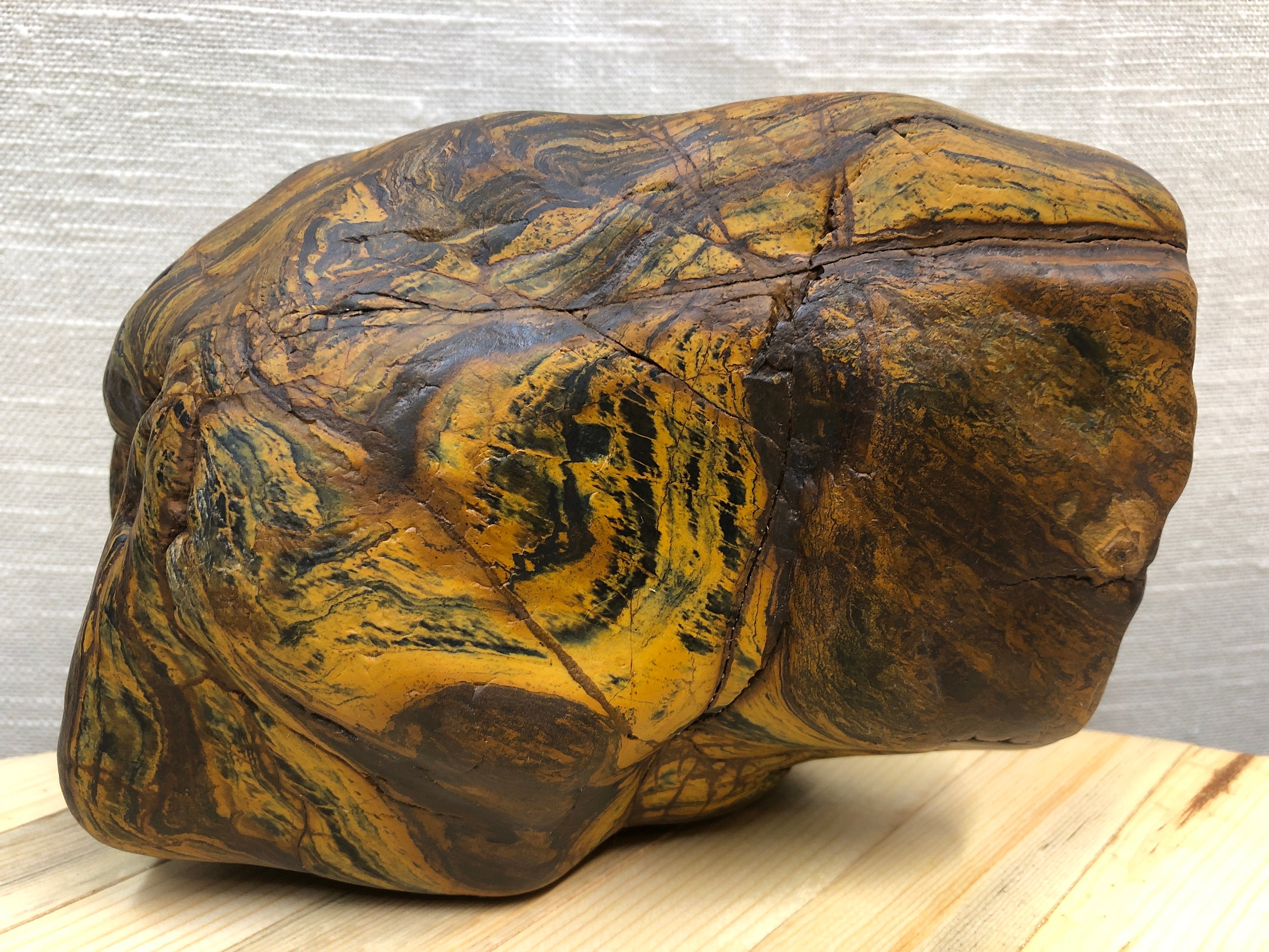 Breathtaking Natural Rock Specimen, US Native American Indian Face Effigy, Gem-quality Banded Iron Stone Art. Super Rare. 5lb 3oz, NY-00-G
