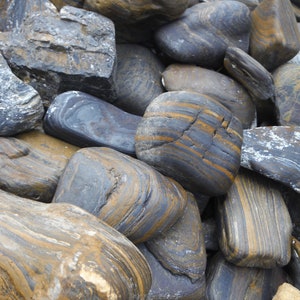 Small Box of Hand Picked Banded Iron Specimens, Genesis Stone, Viewing Stone Rock Art!