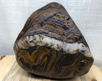 HUGE!! 4lb 13oz Banded Iron Formation, Genesis Gemstone, Seer Stone Rock Art! Mugglestone, Tiger Eye, Rare Suiseki Scholars Viewing. CA-88-U