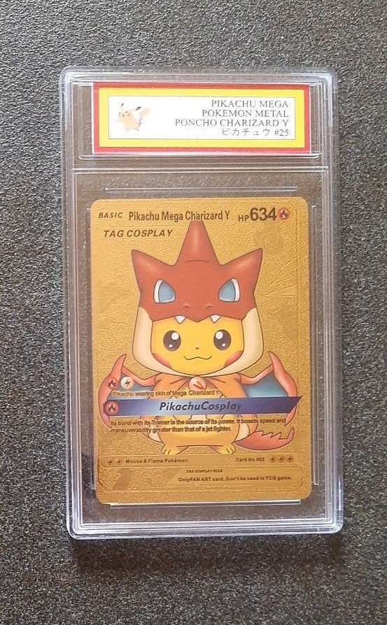 Proxy Pikachu Poncho Charizard Qrcode Working Psa 10 Reverse Etsy