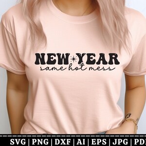 Nouvel An 2024 SVG | Rétro Groovy SVG | Bonne année 2024 SVG | Citation du Nouvel An | Chemise du Nouvel An | Fichier de coupe Cricut | Fichier de sublimation