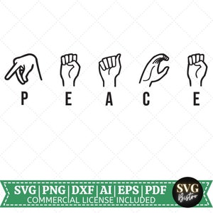 Lenguaje de Señas de Paz SVG / Paz SVG / Día de la Paz svg / Paz Mundial svg / Paz para Todos svg / Cricut Cut File / Sublimación