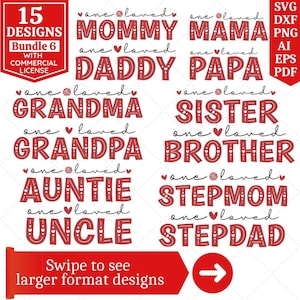 Paquete SVG de la familia de San Valentín / Paquete SVG de San Valentín / Camisa de San Valentín de una familia amada SVG / Camisa de grupo / Archivo de corte cricut / Sublimación