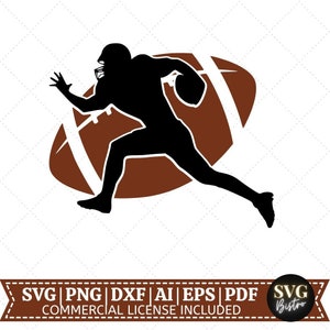 Joueur de football SVG | Football Designs SVG | Football SVG | Maillot de foot | Jour du match | Cadre divisé | Fichiers de découpe Cricut, sublimation