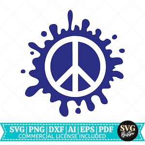 Signe de paix SVG | Paix SVG | Journée internationale de la paix svg | Paix mondiale svg | Paix pour tous svg | Éclaboussure | Fichier de coupe Cricut | Sublimation