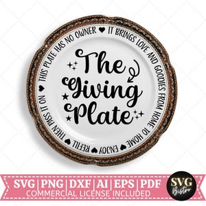 A placa de doação SVG | Ação de Graças SVG | Natal SVG | Placa de compartilhamento | Prato Família | Prato da Fazenda | Arquivo de corte Cricut | Arquivo de sublimação