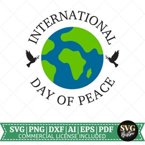 国際平和デー SVG | 平和 SVG | 平和の日 svg | 世界平和 svg | すべての人のための平和 svg | Cricut カット ファイル | 昇華