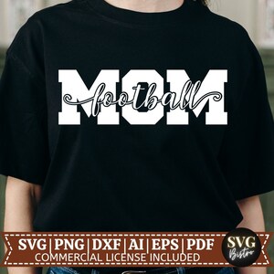 Football maman SVG | Football SVG | Football Designs SVG | Maillot de foot | Jour du match | Cadre divisé | Fichiers de découpe Cricut | Sublimation