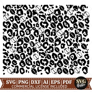 Football léopard SVG | Football SVG | Football Designs SVG | Maillot de foot | Jour du match | Cadre divisé | Maman | Fichiers de découpe Cricut | Sublimation