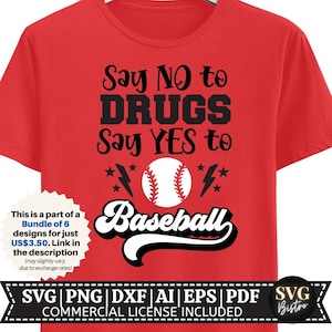 Yes To Baseball SVG | Rotes Webband Woche SVG | No To Drugs SVG | Drug Free svg | Anti-Drug svg | Rotes Webband | Cricut Datei | Sublimation
