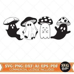 Geisterpilz SVG | Pilz SVG | Gespenst SVG | Halloween Shirt | Gruselige Jahreszeit | Kürbis svg | Cricut Schnittdatei | Sublimationsdateien