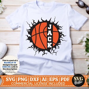 Basket-ball monogramme SVG | Basket-ball SVG | Bague de basket-ball SVG | Monogramme divisé | Joueur de basket-ball | Fichiers de découpe pour Cricut | Sublimation