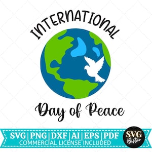 Journée internationale de la paix SVG | Paix SVG | Jour de la paix svg | Paix mondiale svg | Paix pour tous svg | Fichier de coupe Cricut | Sublimation