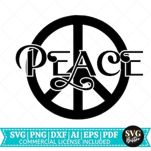 Signe de paix SVG | Paix SVG | Journée internationale de la paix svg | Paix mondiale svg | Paix pour tous svg | Fichier de coupe Cricut | Sublimation
