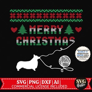 Corgis hässliche Weihnachtspullover SVG | Weihnachts-Familien-Shirt | Weihnachts Design | Hundeliebhaber | Familie Shirts | Cricut Cut-Datei | Sublimation