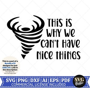 Orkaan SVG | Dit is waarom we geen leuke dingen kunnen hebben SVG ik overleefde SVG | Hurricane Shirt svg | Storm Shirt | Bestanden knippen voor Cricut