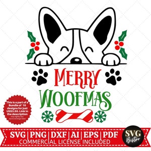 Merry Woofmas SVG | Christmas Dog Quote SVG | Dog Lovers svg | Dog Christmas Design | Quote svg | Cricut Cut File | Sublimation File