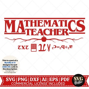 Profesor de Matemáticas SVG / Enseñar cosas SVG / Camisa de maestro SVG / Regreso a la escuela svg / Camisa escolar svg / Vida del maestro / Cortar archivos para Cricut
