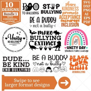 Anti Bullying SVG Bundle | No to Bullying SVG | Unity Day Shirt SVG ...
