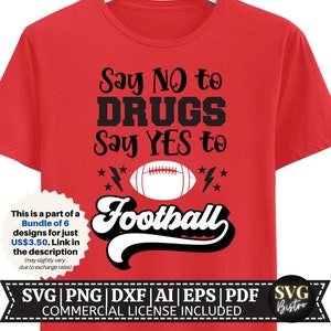 Yes To Football SVG | Rotes Webband Woche SVG | No To Drugs SVG | Drug Free svg | Anti-Drug svg | Rotes Webband | Cricut Datei | Sublimation