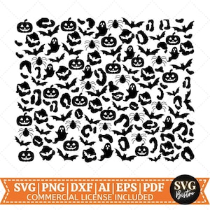 Leopard Halloween SVG | Fledermäuse SVG | Muster SVG | Halloween Shirt | Unheimliche Jahreszeit | Kürbis svg | Cricut Datei | Sublimationsdateien