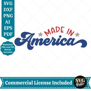 Hergestellt in Amerika SVG | 4. Juli SVG | Amerika svg | USA Flagge | Patriotische svg | Unabhängigkeitstag | Geschnittene Dateien für Cricut | Sublimation