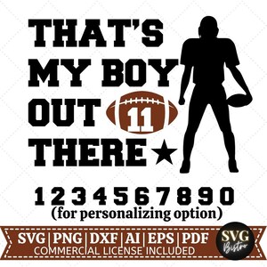 C'est mon garçon SVG | Football Designs SVG | Football SVG | Maillot de foot | Jour du match | Cadre divisé | Fichiers de découpe Cricut, sublimation