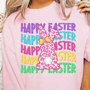 Feliz Pascua Sublimación PNG, Sublimación de Pascua PNG, Retro Pascua png, Conejito de Pascua png, Camisa para niños PNG, Camisa de la escuela, Descarga de sublimación