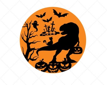 Halloween Dinosaur SVG | Halloween SVG | Witch SVG | Halloween Shirt | Scary Season | Pumpkin svg | Cricut Cut File | Sublimation Files
