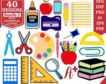 School Supplies SVG Bundle | Teacher SVG Bundle | Back to School SVG | Teacher School Supplies svg | Teacher svg| Cut Files for Cricut