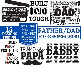 Daddy SVG Bundle, Father's Day SVG Bundle, Daddy SVG, Gift for Dad, Best Dad svg, Papa svg, Fatherhood, Cut Files for Cricut, Sublimation