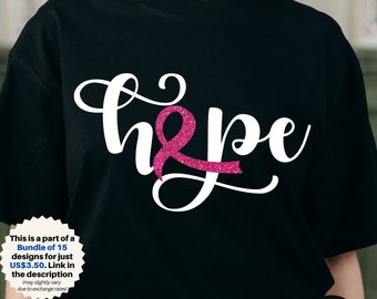 Hope SVG | Cancer Awareness SVG | Strong svg | Fight Cancer svg | Breast Cancer svg | Cancer svg | Pink Ribbon svg |  Cricut Cut File